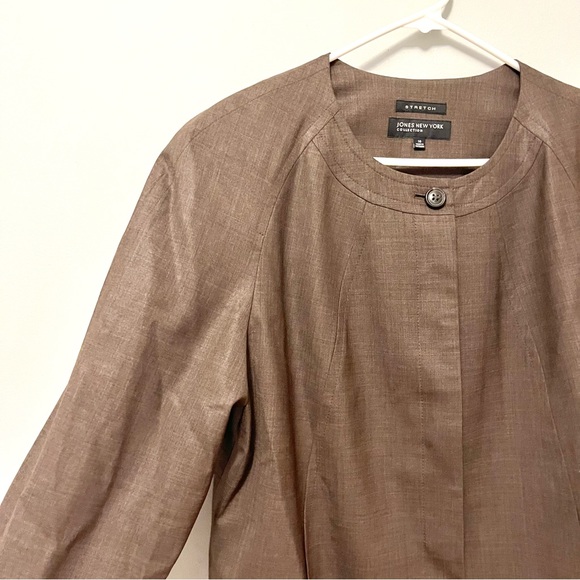 Jones NY Collection tan stretch blazer suit jacket - Picture 11 of 16